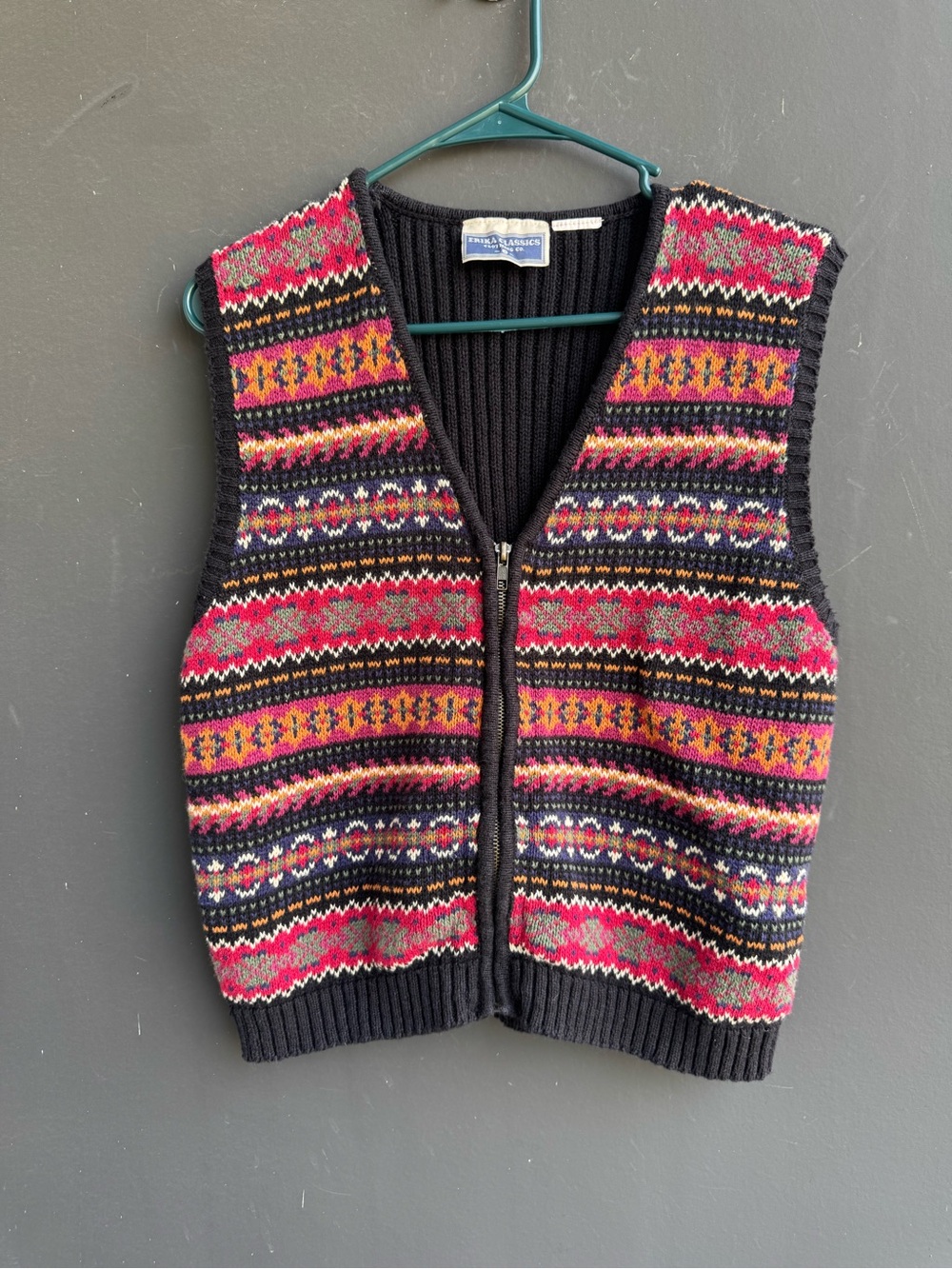 Vintage 90s zip sweater knit vest